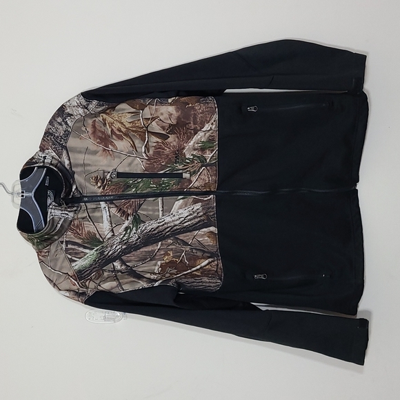 Tag Safari Outdoor Mens Black Realtree Camo Full Zip Jacket Size M - Picture 1 of 9